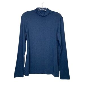 Heather by Bordeaux Long Sleeve Mock Neck Tee, Large